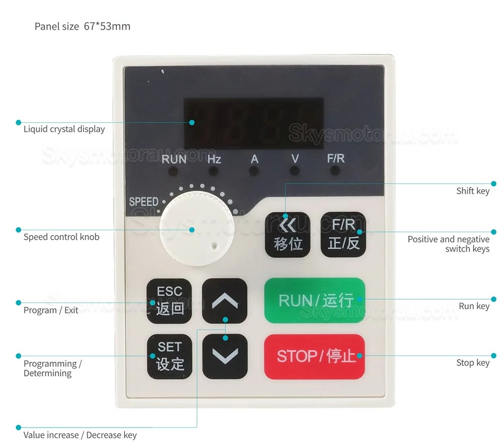 3.7KW 5HP Variable Frequency Drive H100-3.7S2/H100-3.7T4 220V/380V Single/Three Phase Input